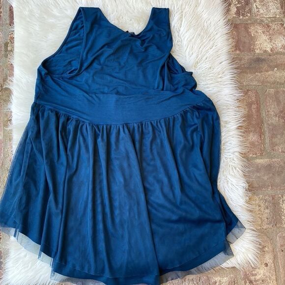 Torrid Peacock Blue Sleeveless Beaded Babydoll Longline Top Size 3 - Picture 11 of 13